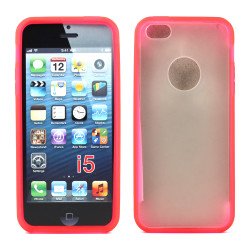 iPhone 5 5S Gummy Hybrid Case (Red Clear)